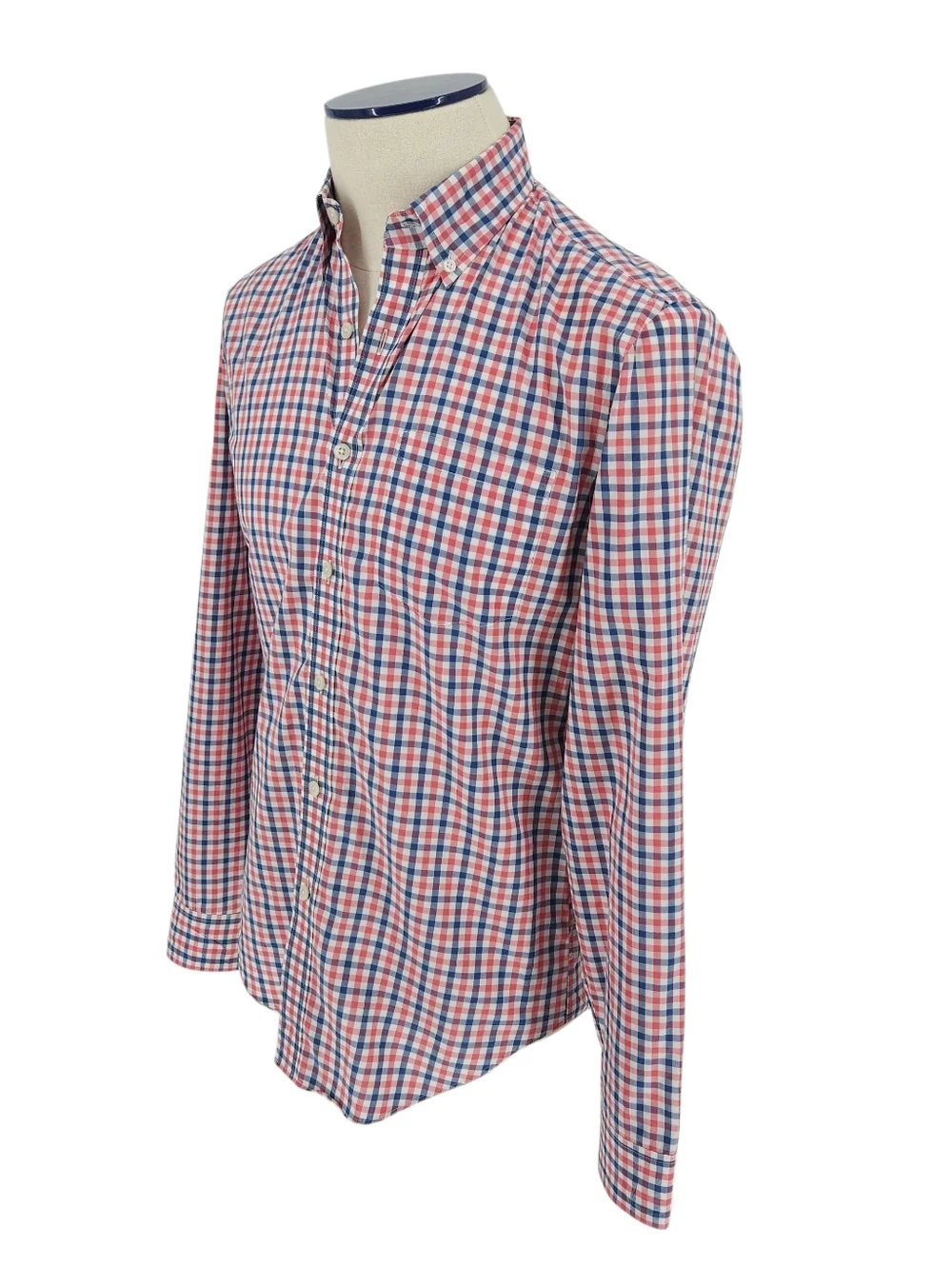 J.CREW Lightweight Shirt Gingham Plaid Long Sleeve Button Up Collared Mens Small